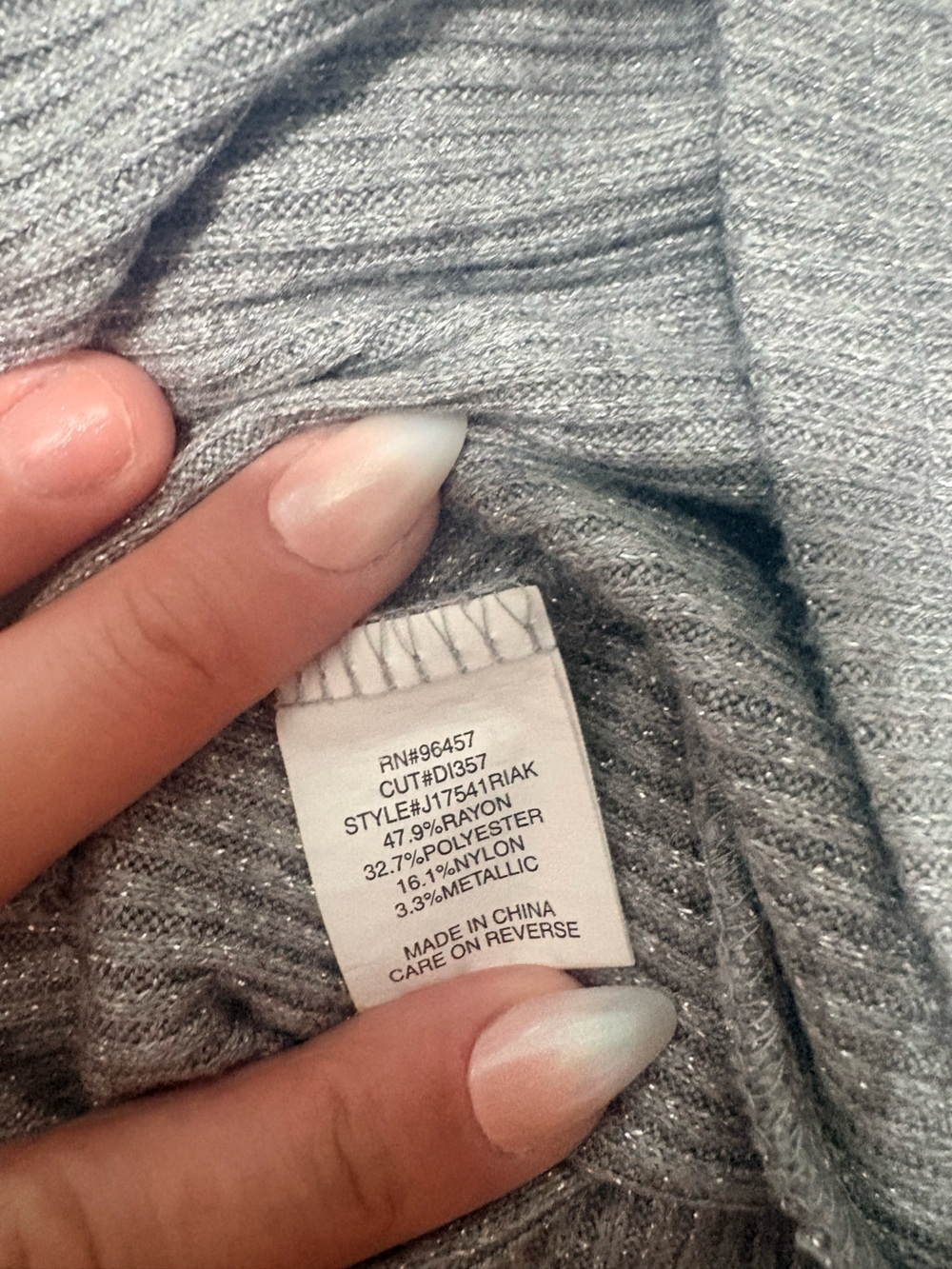 Stitch & Pine Gray Rib Knit Long Sleeve Dress – Size Small - Picture 7 of 7